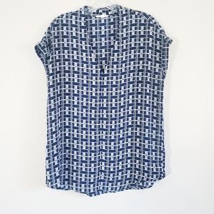 Pleione mixed media V neckline cuffed sleeves